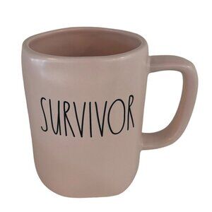 Rae Dunn Survivor Ceramic Mug Large Coffee Cup Minimalist Design Coffee Basket G